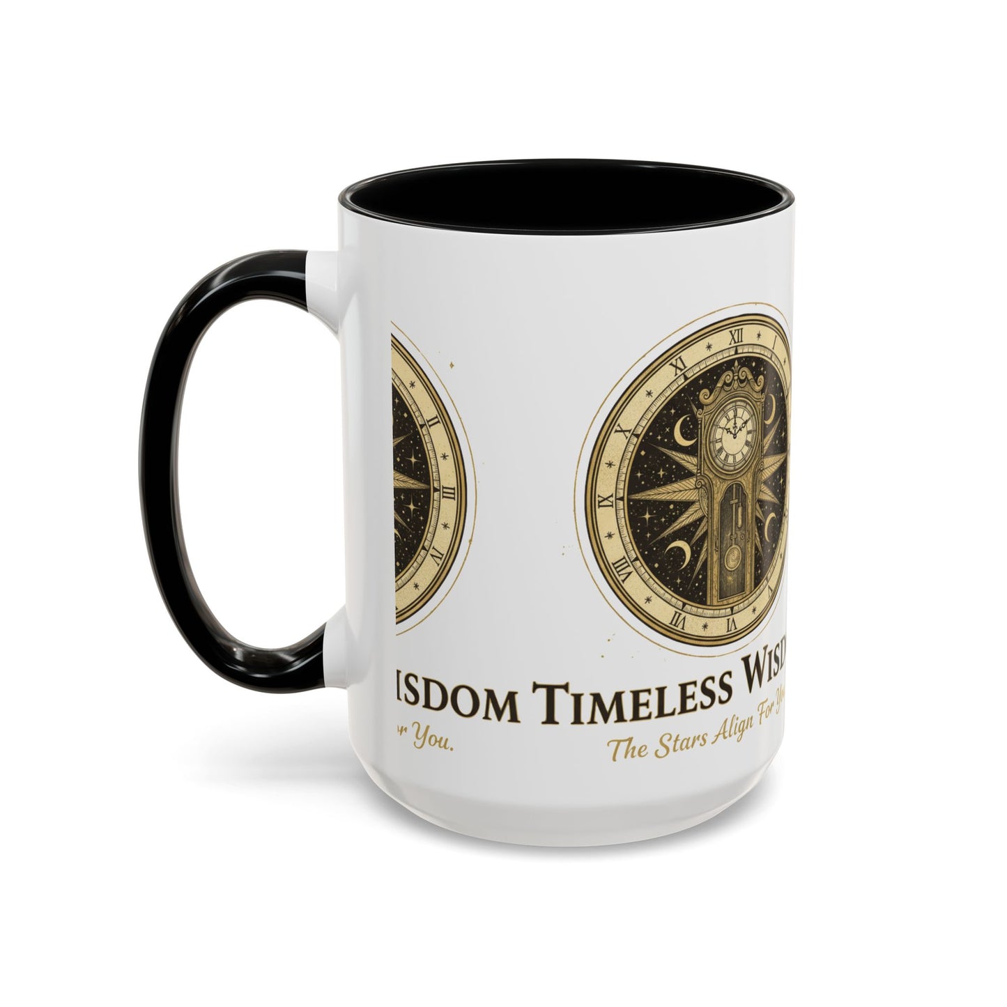 Vintage Celestial Clock Ceramic Coffee Mug | Timeless Wisdom Gift