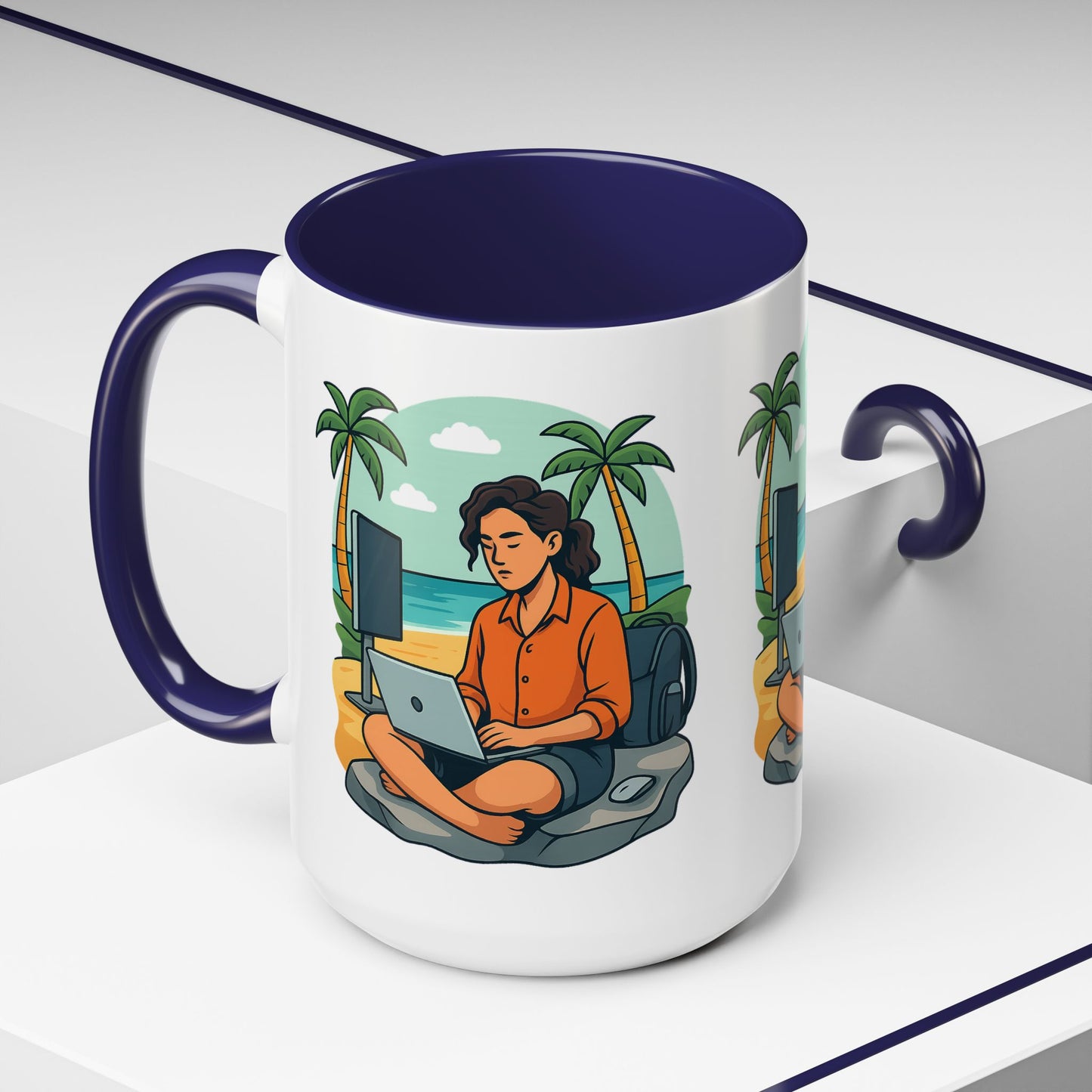 “Be Beautiful” Black-Trim Ceramic Coffee Mug