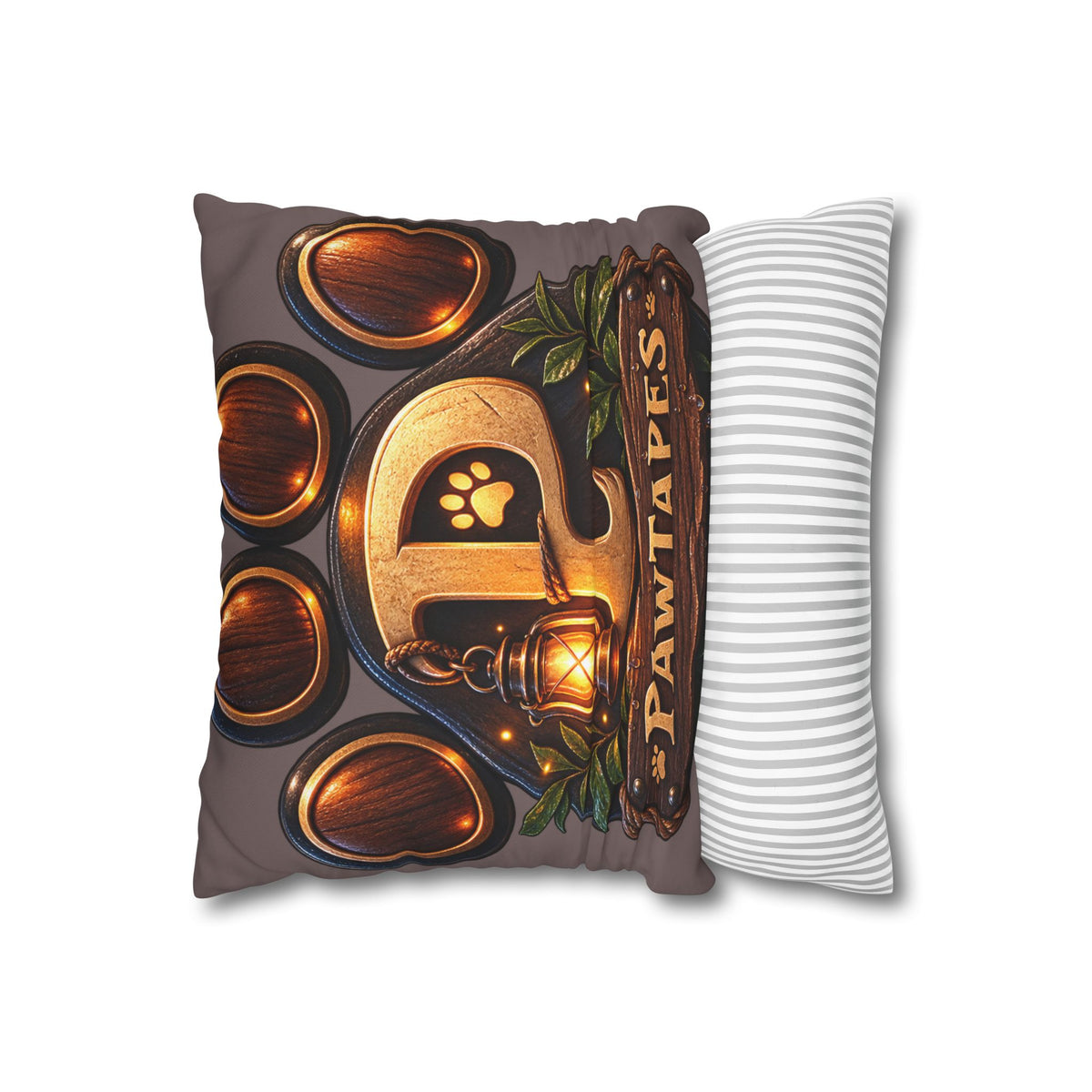 PawTapes™ Paw Print Pillow Cover | Cozy Double-Sided Poly Canvas Cushion Case | Pet Lover Gift