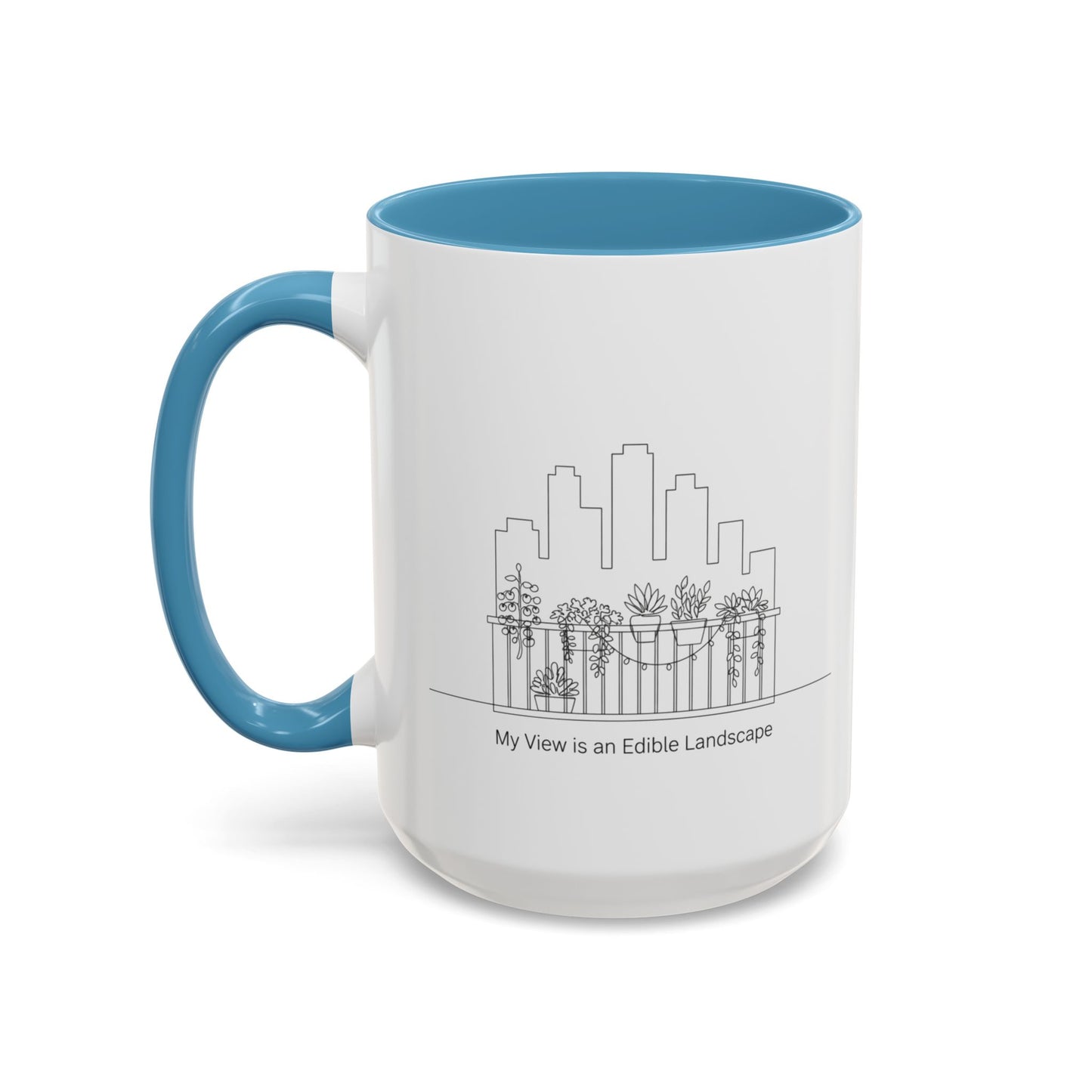 City Skyline Ceramic Coffee Mug, 11/15 oz Minimalist Design