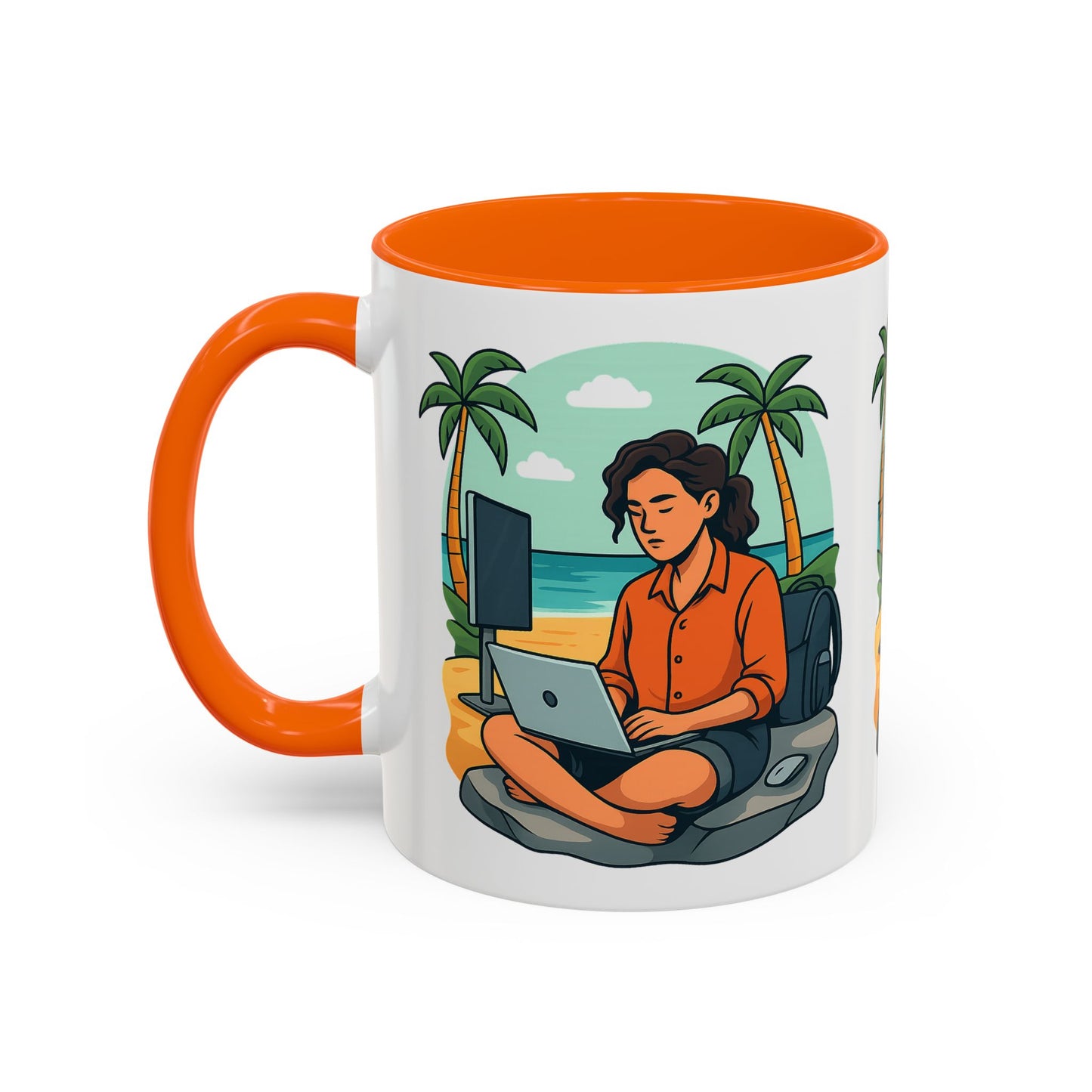 “Be Beautiful” Black-Trim Ceramic Coffee Mug