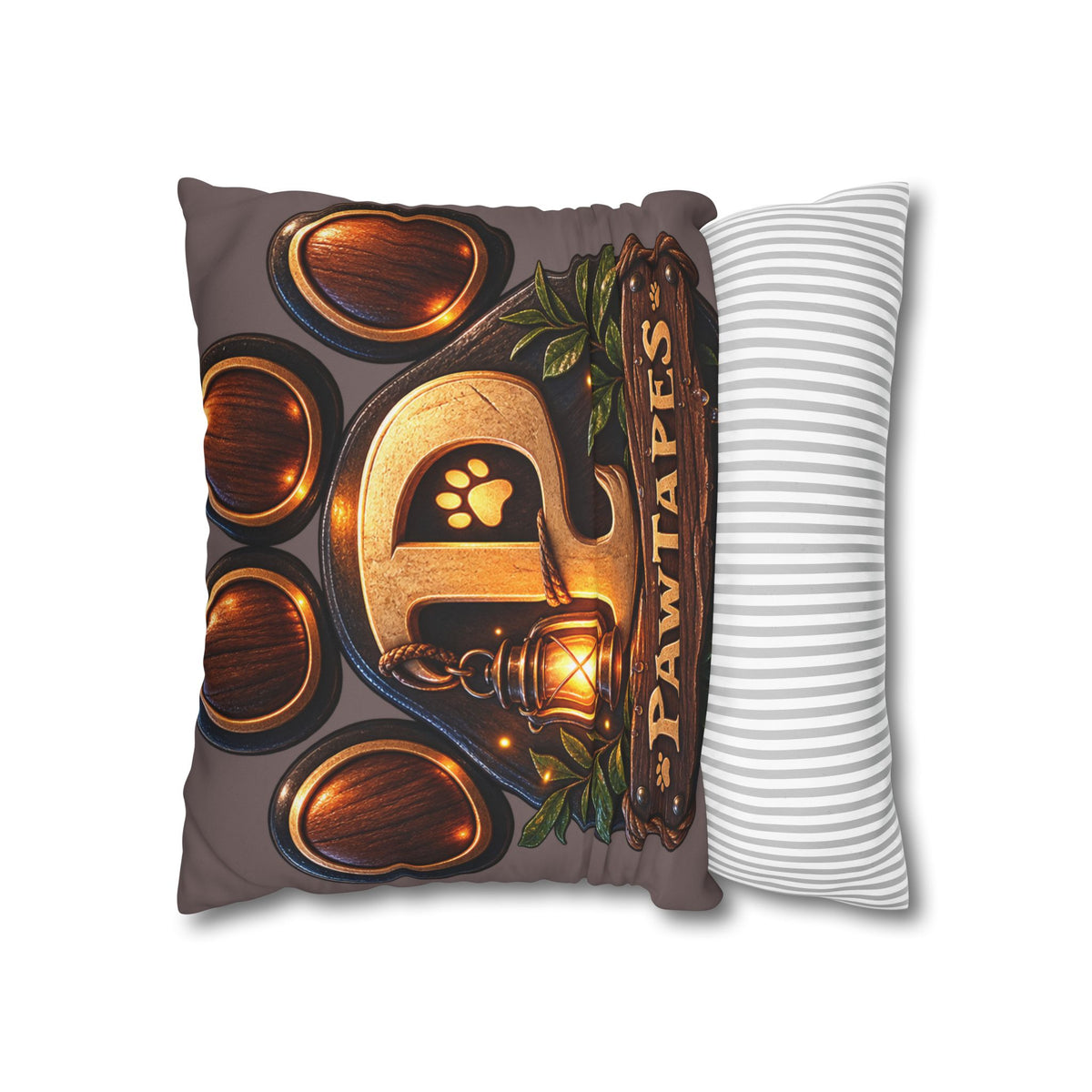 PawTapes™ Paw Print Pillow Cover | Cozy Double-Sided Poly Canvas Cushion Case | Pet Lover Gift