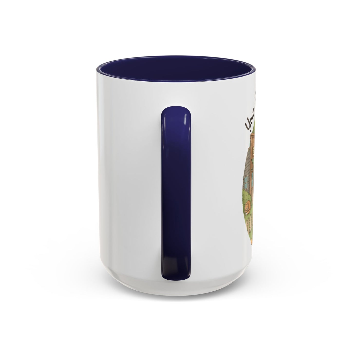Cozy Neighborhood Coffee Mug Vintage Bike & Cottage Ceramic Accent Mug