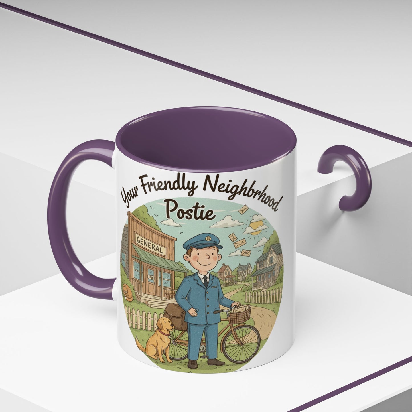 Cozy Neighborhood Coffee Mug Vintage Bike & Cottage Ceramic Accent Mug
