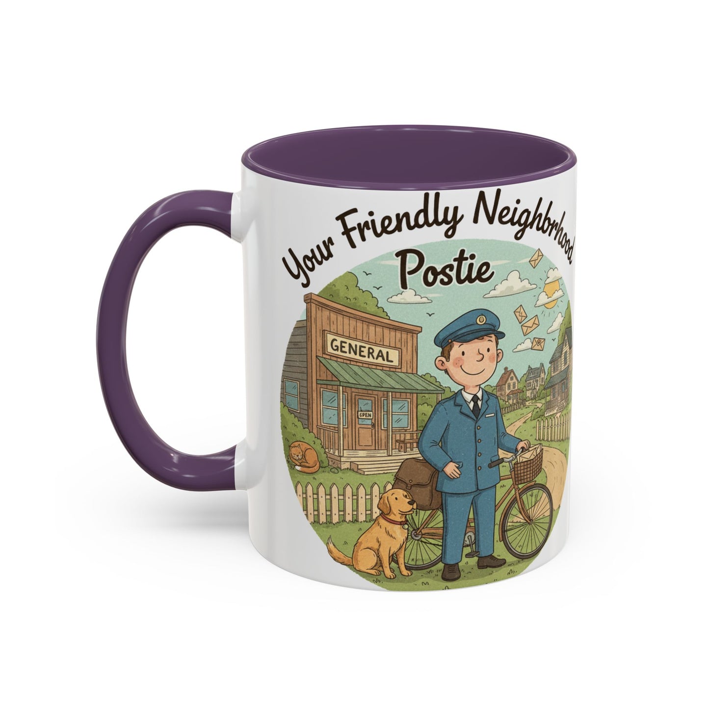 Cozy Neighborhood Coffee Mug Vintage Bike & Cottage Ceramic Accent Mug