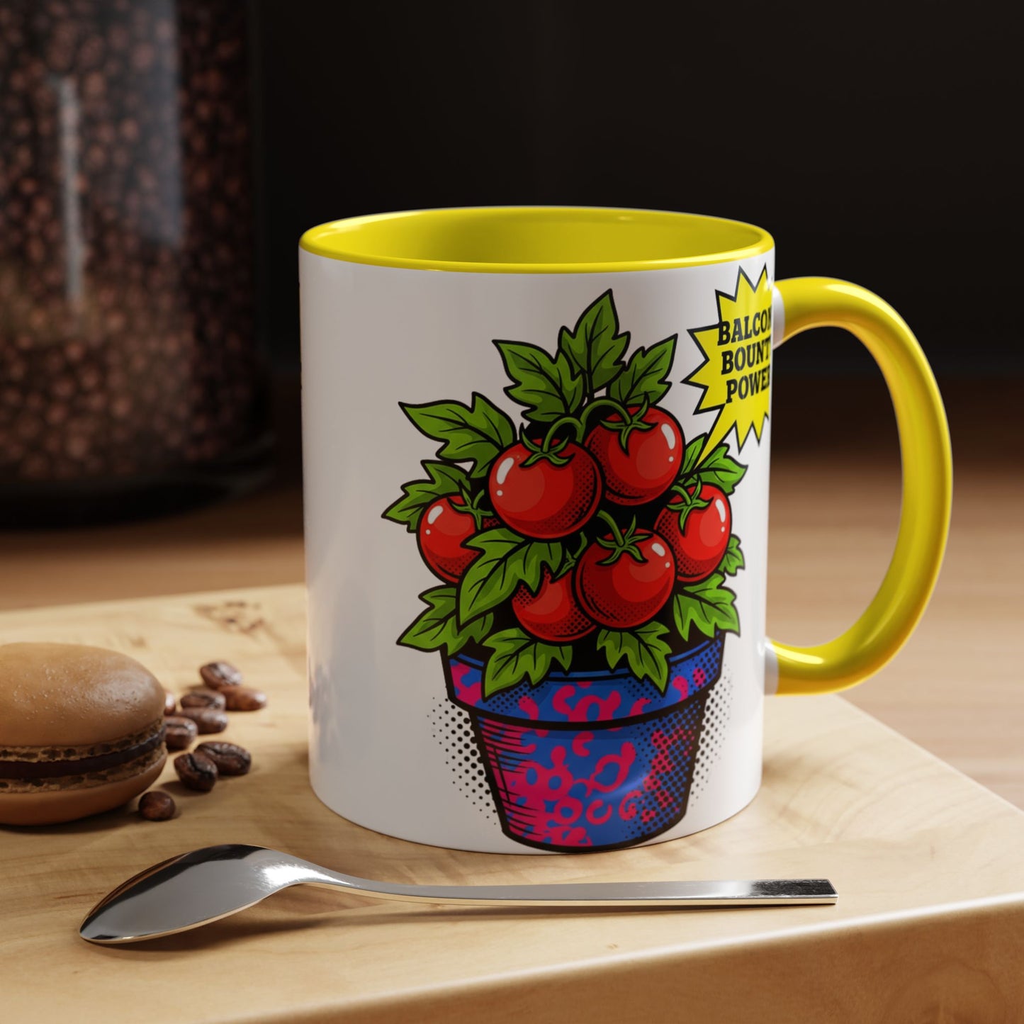 “Balcony Bounty Power!” Coffee Mug – Tomato Plant Garden Accent Mug