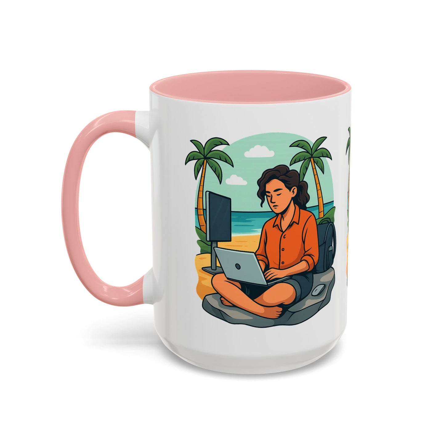 “Be Beautiful” Black-Trim Ceramic Coffee Mug