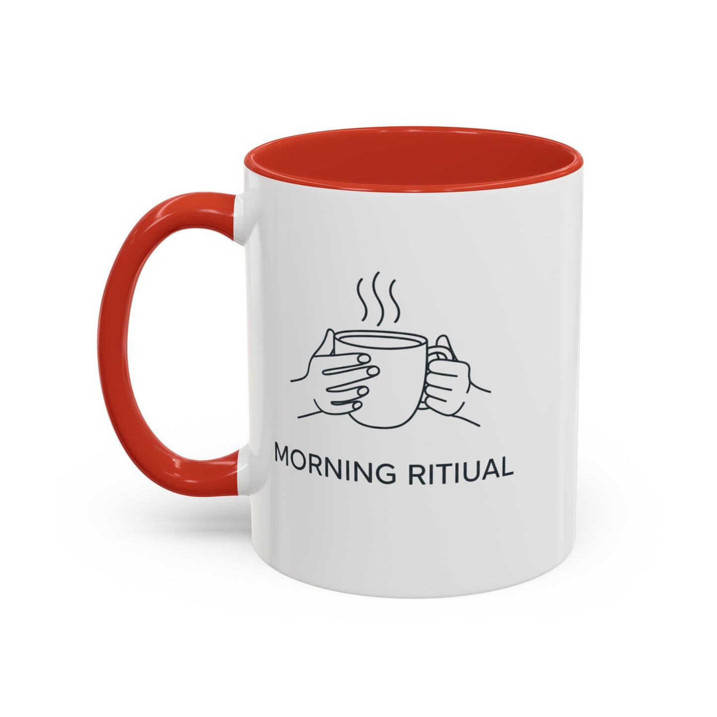“Morning Ritual” Ceramic Coffee Mug, 11oz Accent Cup