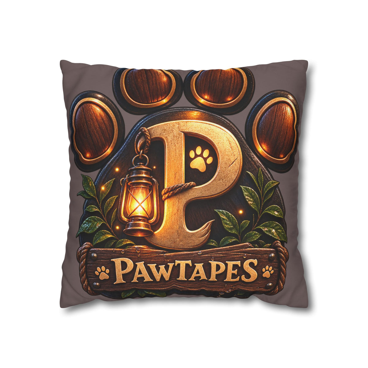 PawTapes™ Paw Print Pillow Cover | Cozy Double-Sided Poly Canvas Cushion Case | Pet Lover Gift