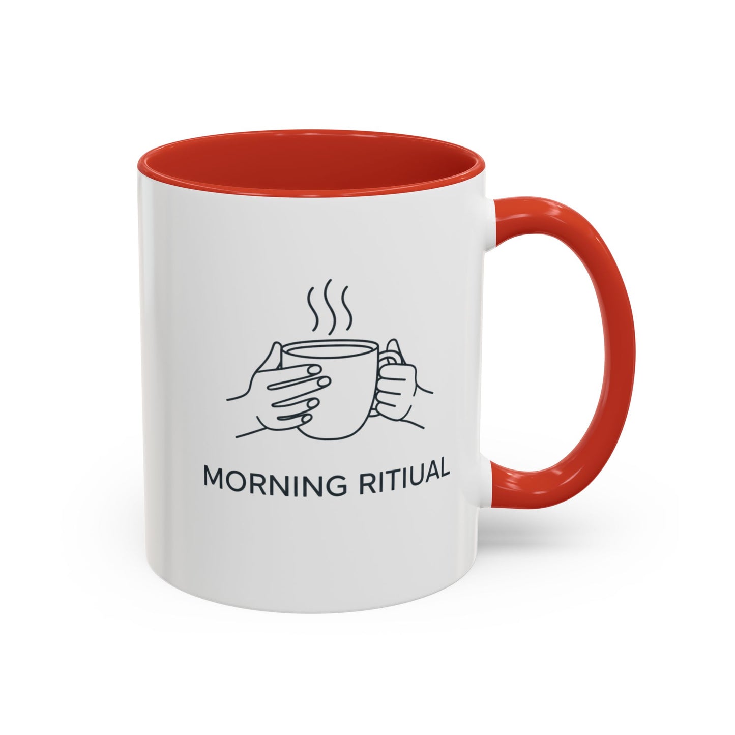 “Morning Ritual” Ceramic Coffee Mug, 11oz Accent Cup