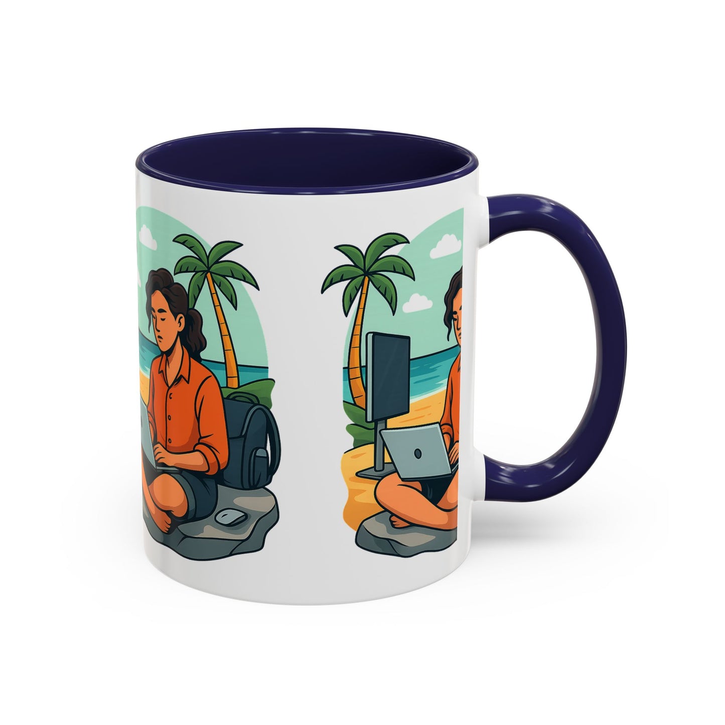 “Be Beautiful” Black-Trim Ceramic Coffee Mug