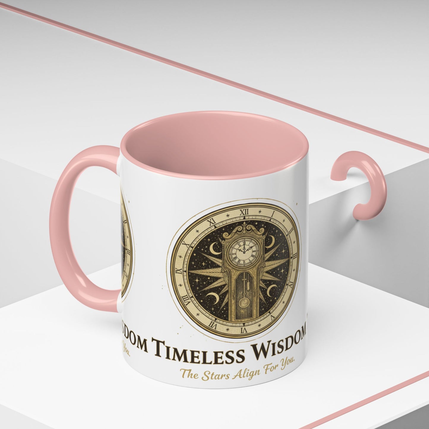 Vintage Celestial Clock Ceramic Coffee Mug | Timeless Wisdom Gift