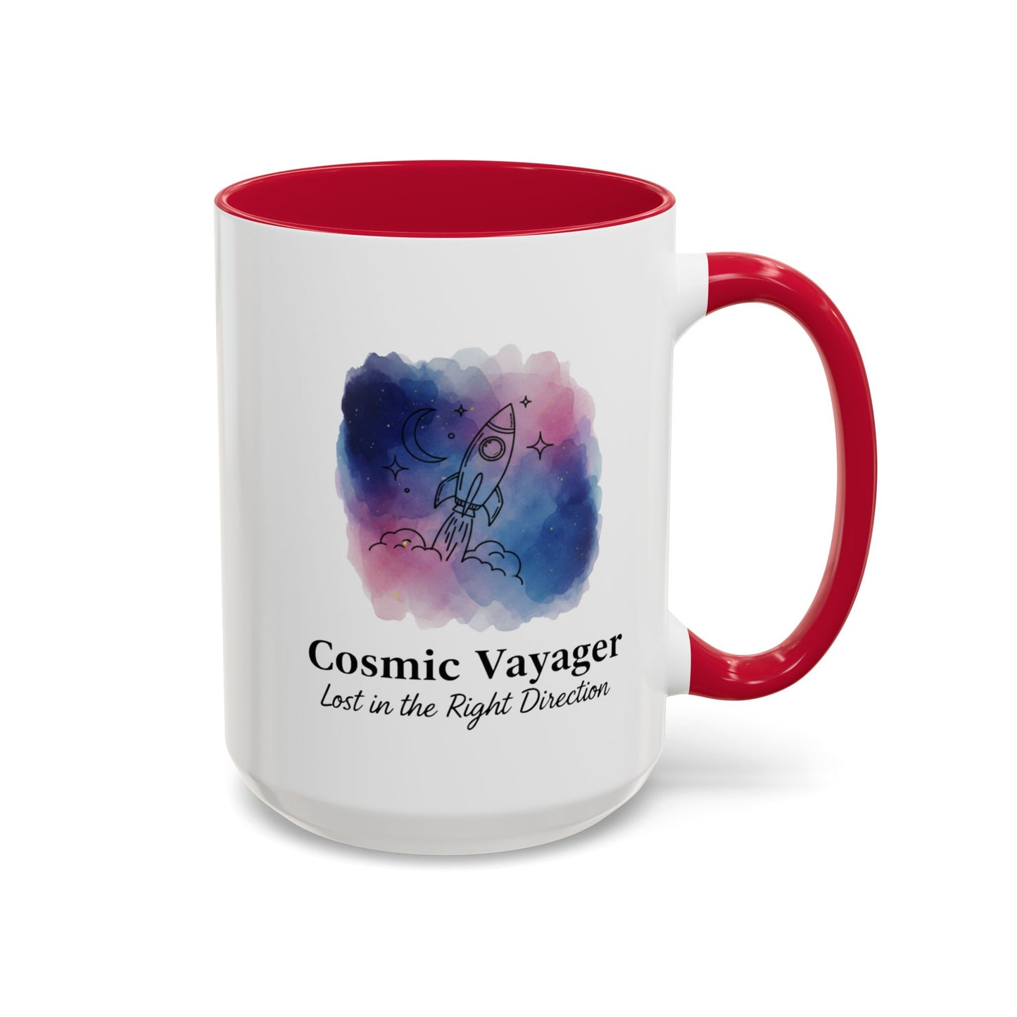 Cosmic Voyager Ceramic Coffee Mug – Space Rocket Art