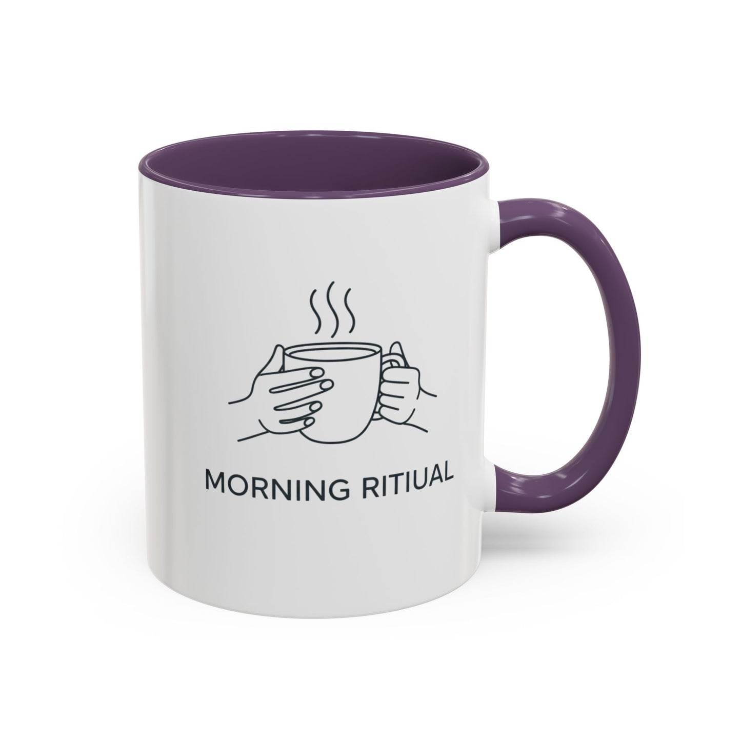 “Morning Ritual” Ceramic Coffee Mug, 11oz Accent Cup