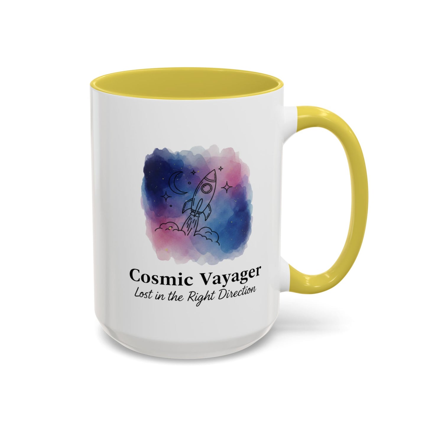 Cosmic Voyager Ceramic Coffee Mug – Space Rocket Art