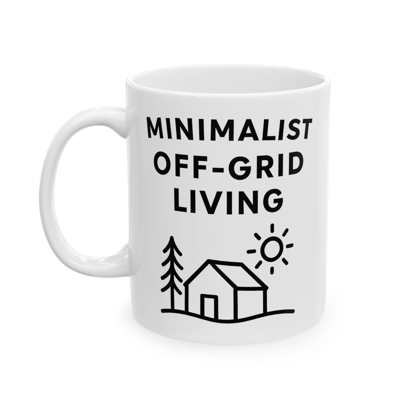 Minimalist Camper Ceramic Coffee Mug, 11oz or 15oz