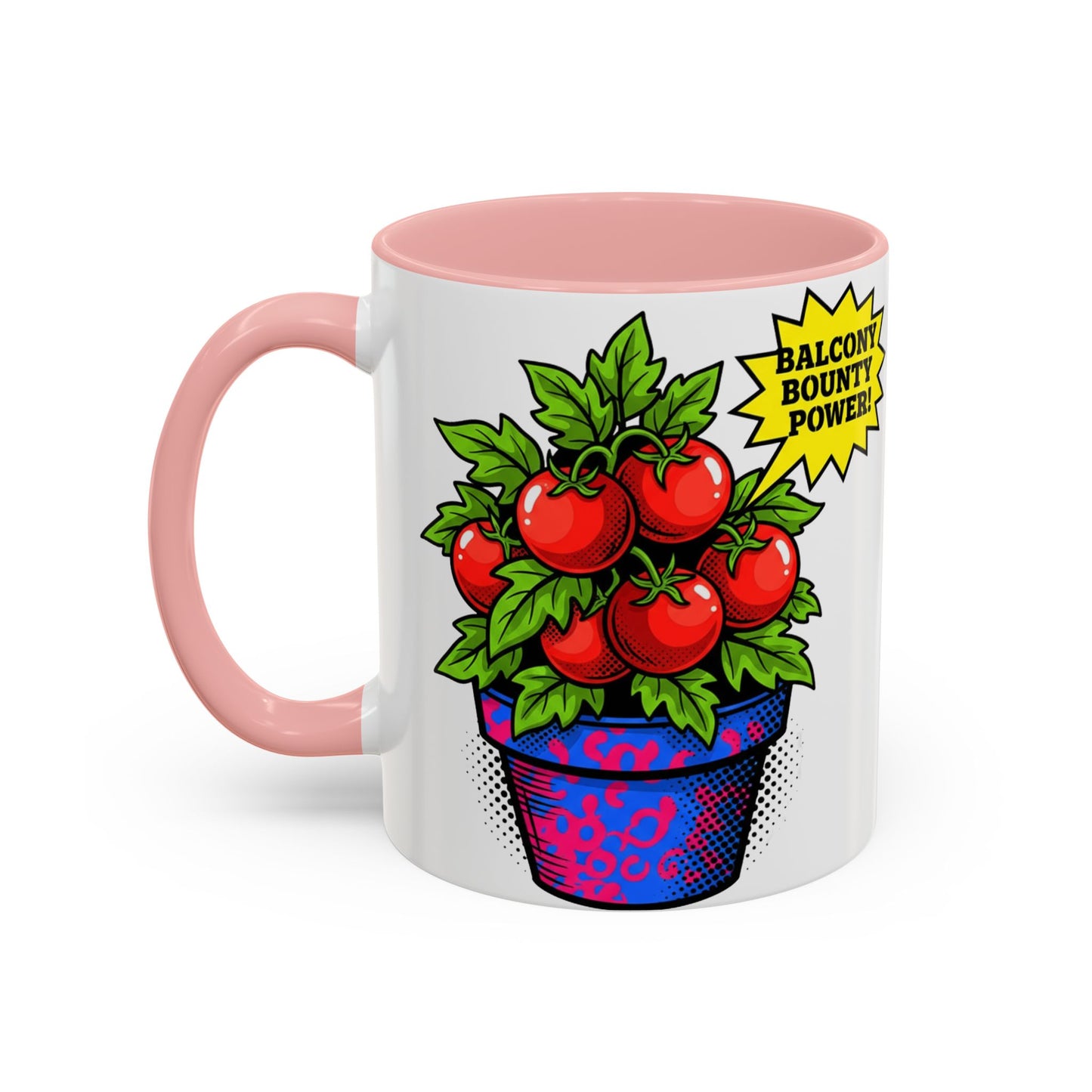 “Balcony Bounty Power!” Coffee Mug – Tomato Plant Garden Accent Mug