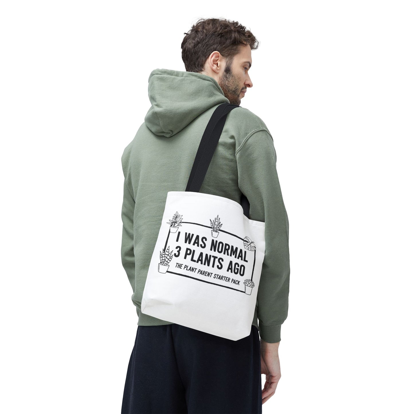 Funny Plant Parent Canvas Tote Bag | I Was Normal 3 Plants Ago Gift