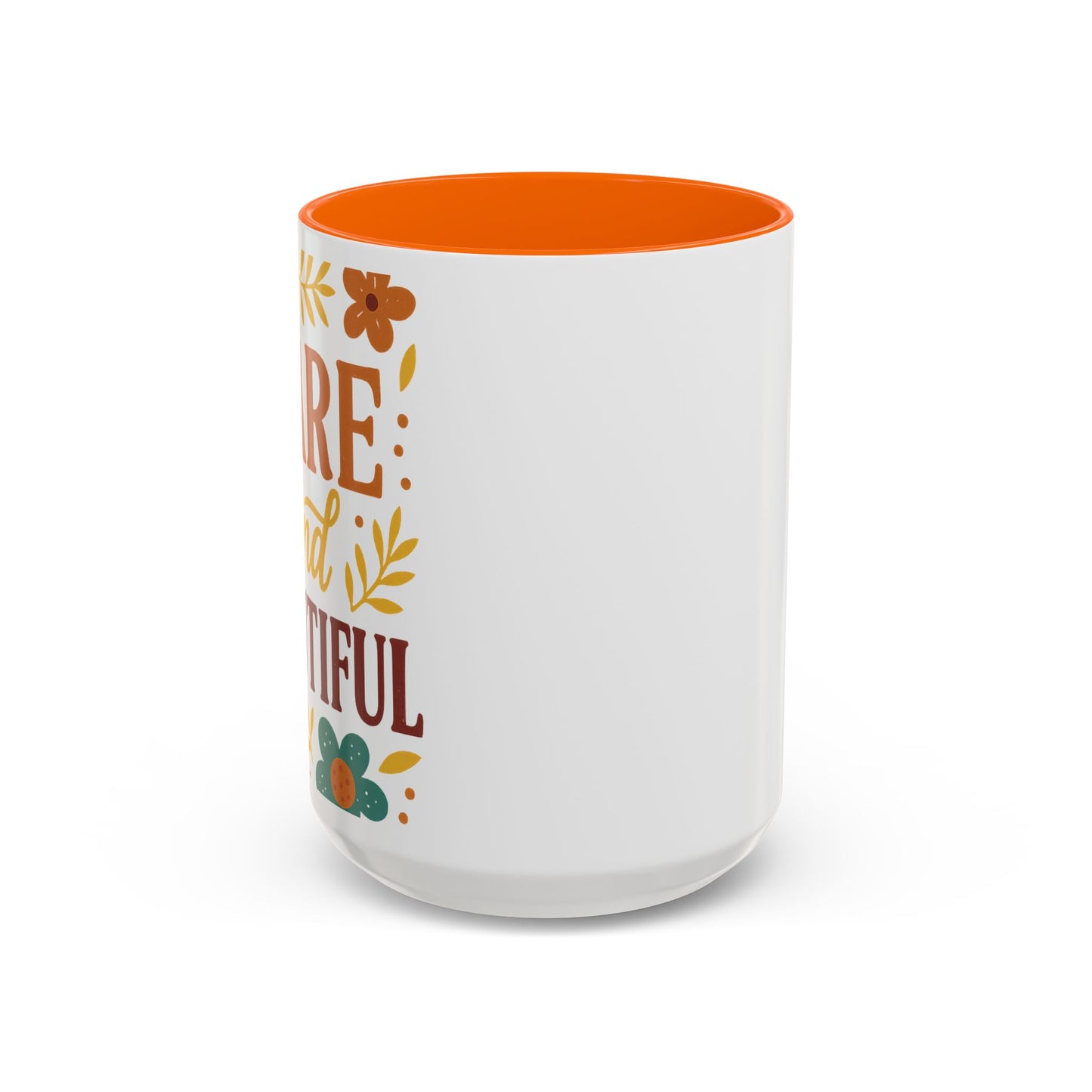 Beautiful Morning Floral Coffee Mug “You Are Beautiful” Inspirational Ceramic Accent Mug