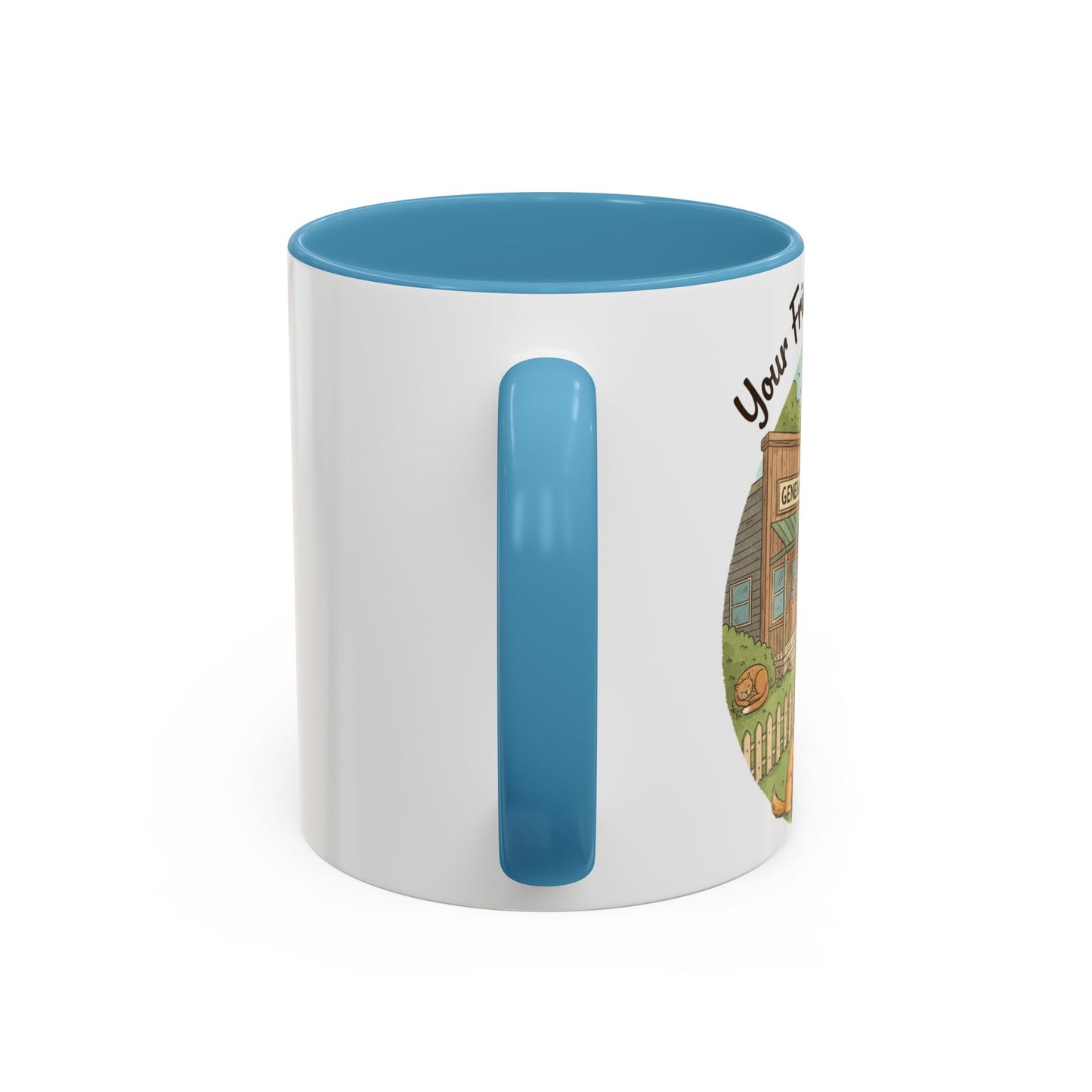 Cozy Neighborhood Coffee Mug Vintage Bike & Cottage Ceramic Accent Mug