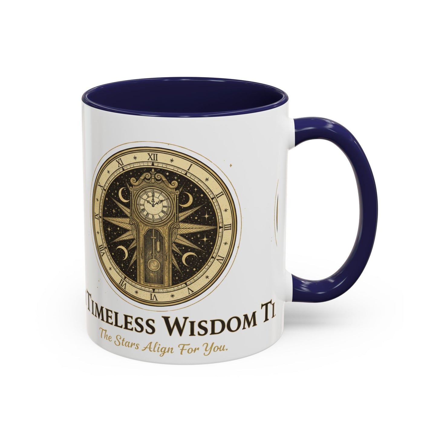 Vintage Celestial Clock Ceramic Coffee Mug | Timeless Wisdom Gift