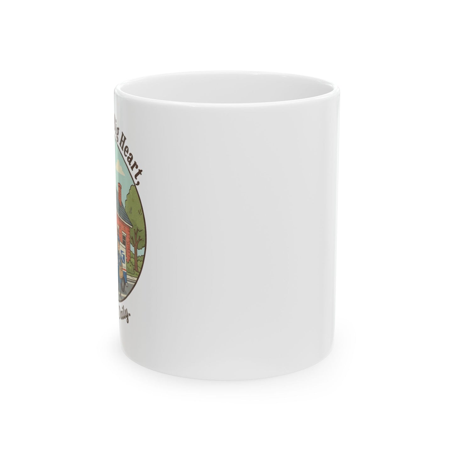 Ceramic Coffee Mug – “Small Town, Big Heart” Scenic Village (11oz/15oz)