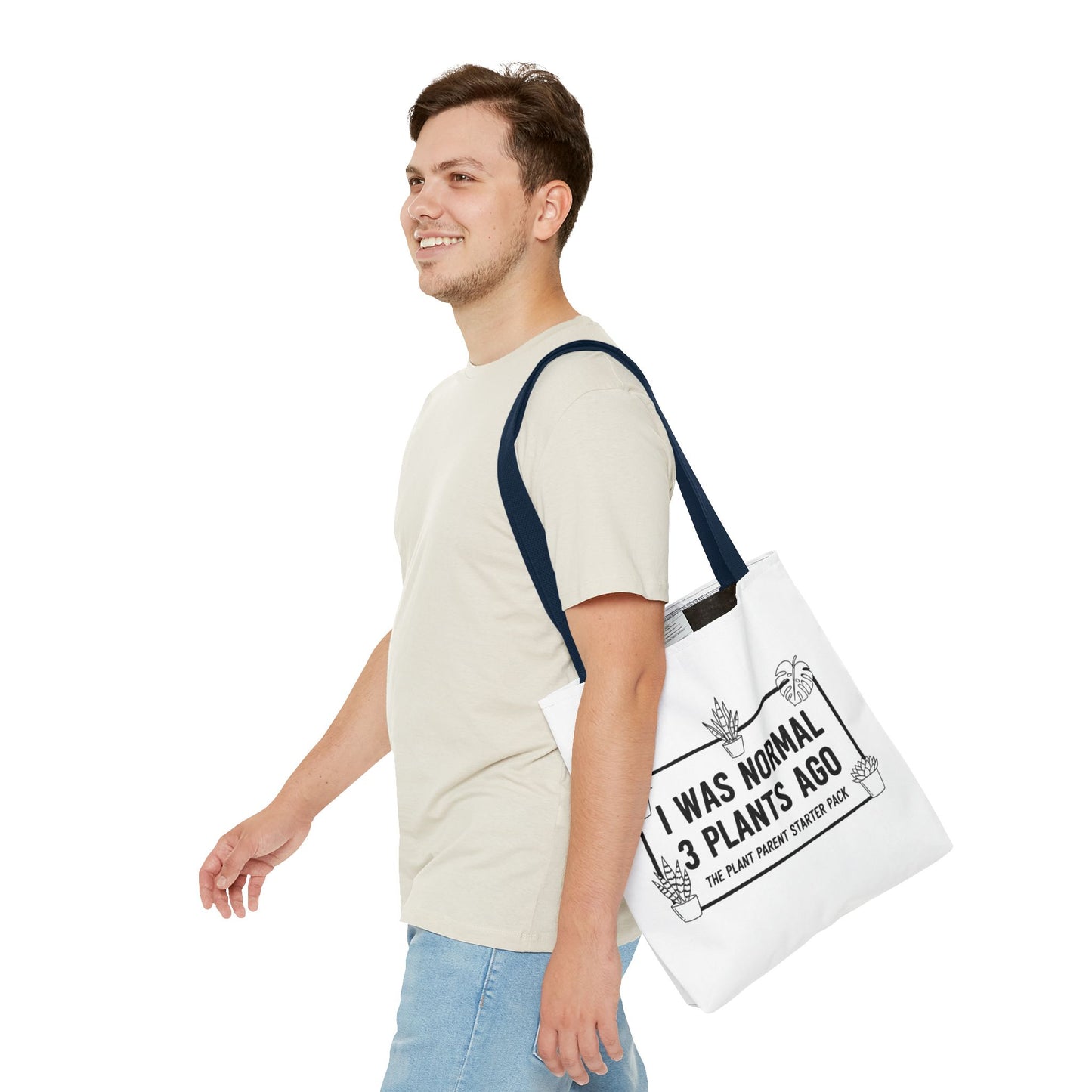 Funny Plant Parent Canvas Tote Bag | I Was Normal 3 Plants Ago Gift