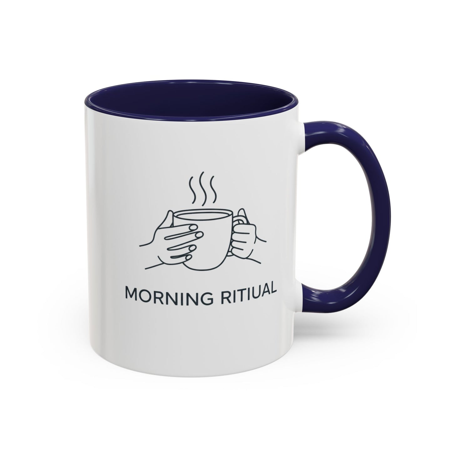 “Morning Ritual” Ceramic Coffee Mug, 11oz Accent Cup