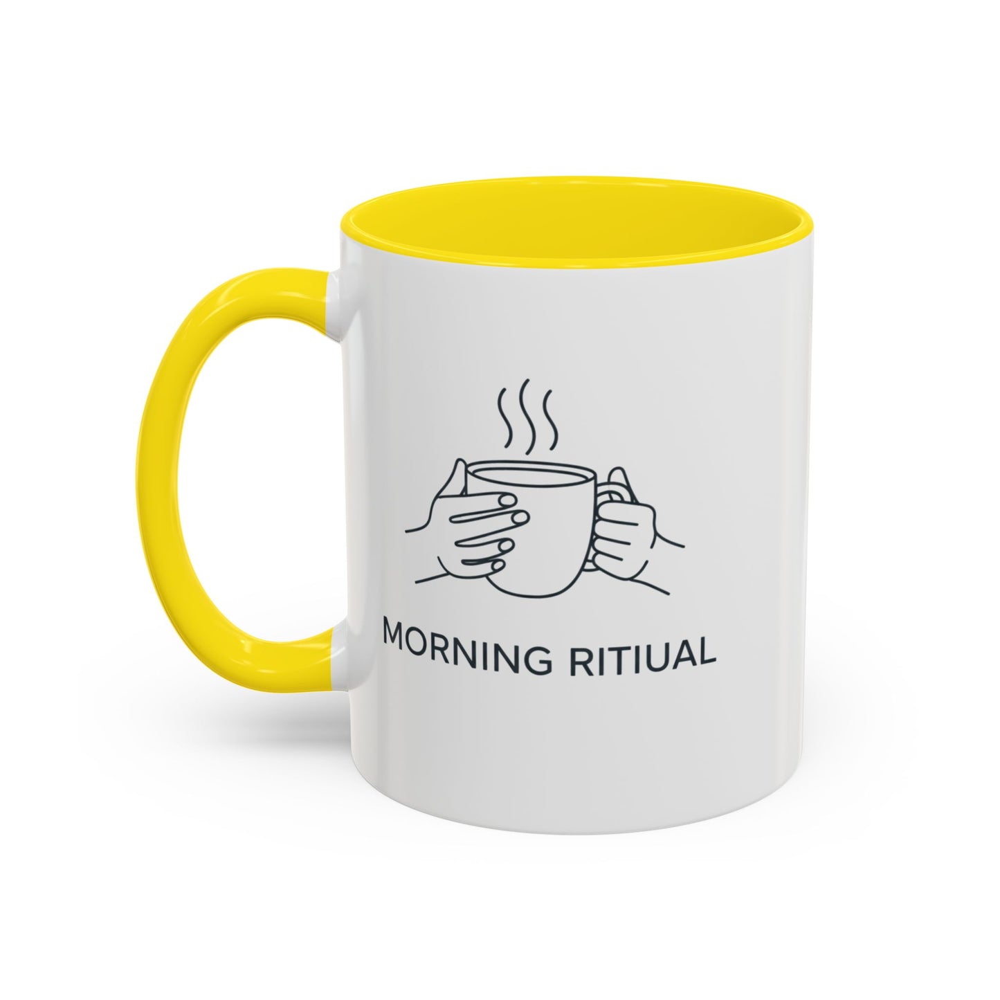 “Morning Ritual” Ceramic Coffee Mug, 11oz Accent Cup