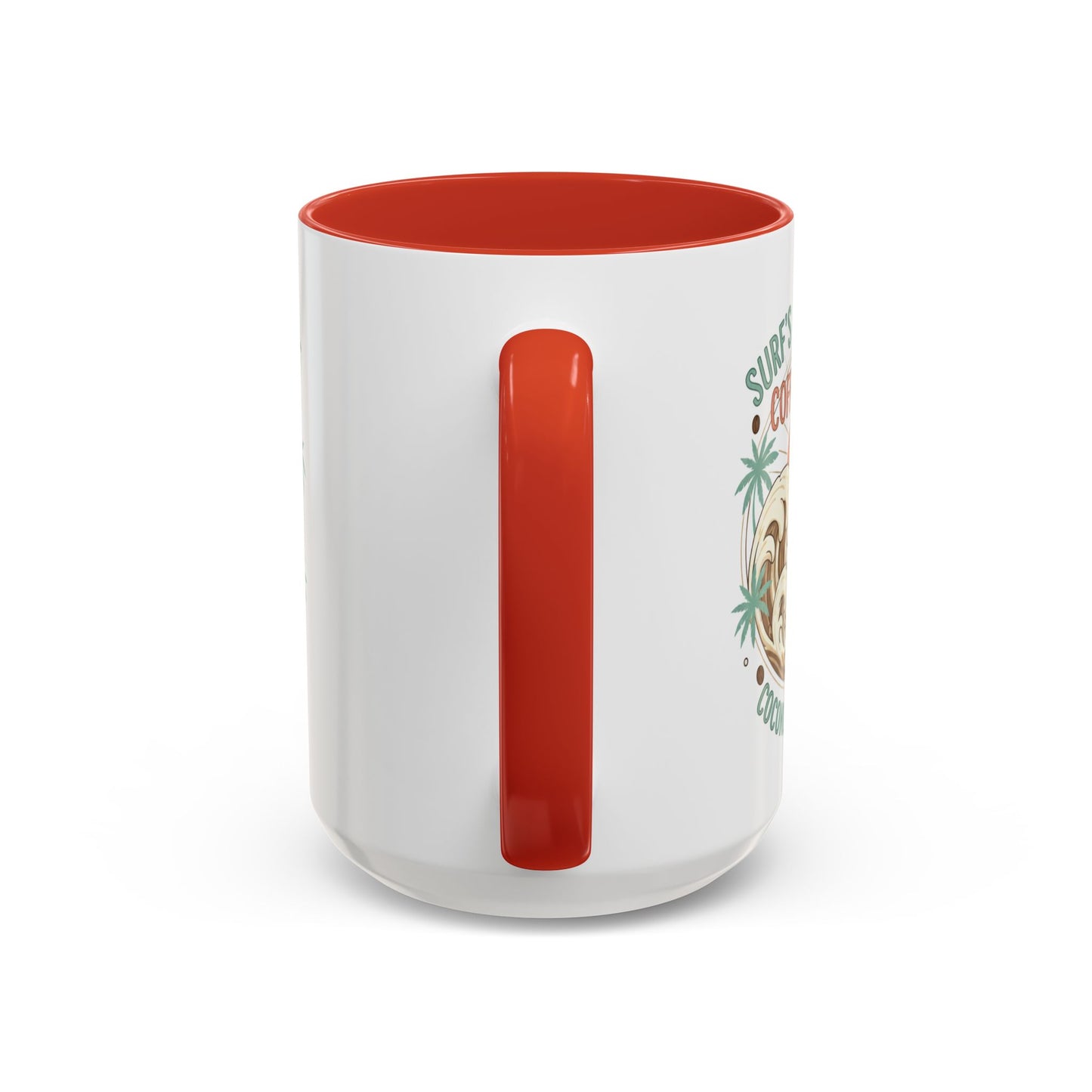 Coffee Mug “Surf’s Up Sunrise: Coconut & Caffeine” Tropical Surf Monkey Accent Mug