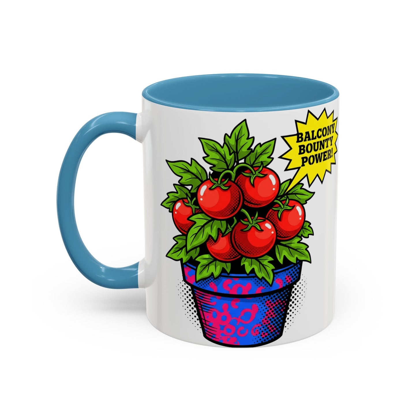 “Balcony Bounty Power!” Coffee Mug – Tomato Plant Garden Accent Mug