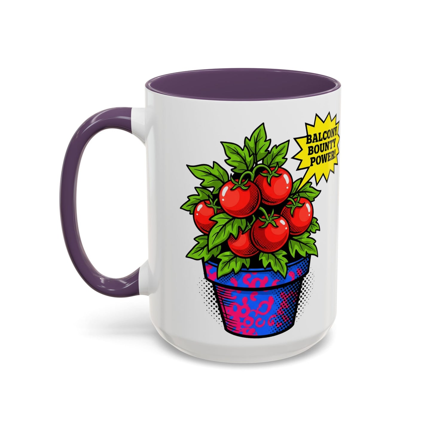 “Balcony Bounty Power!” Coffee Mug – Tomato Plant Garden Accent Mug
