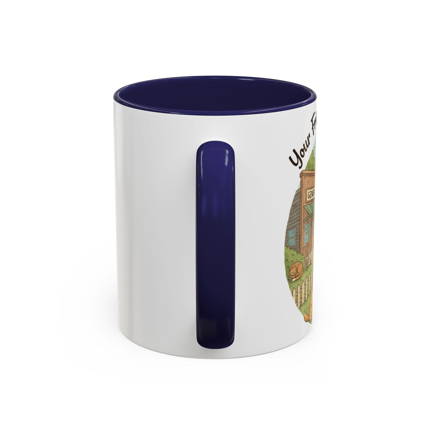 Cozy Neighborhood Coffee Mug Vintage Bike & Cottage Ceramic Accent Mug