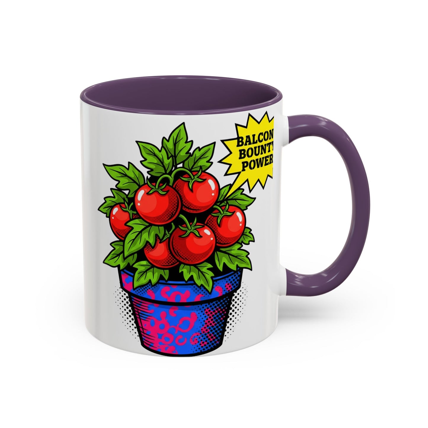 “Balcony Bounty Power!” Coffee Mug – Tomato Plant Garden Accent Mug