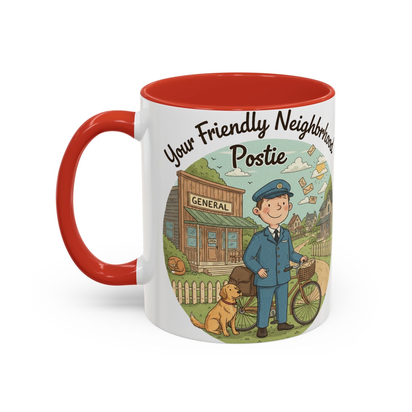 Cozy Neighborhood Coffee Mug Vintage Bike & Cottage Ceramic Accent Mug