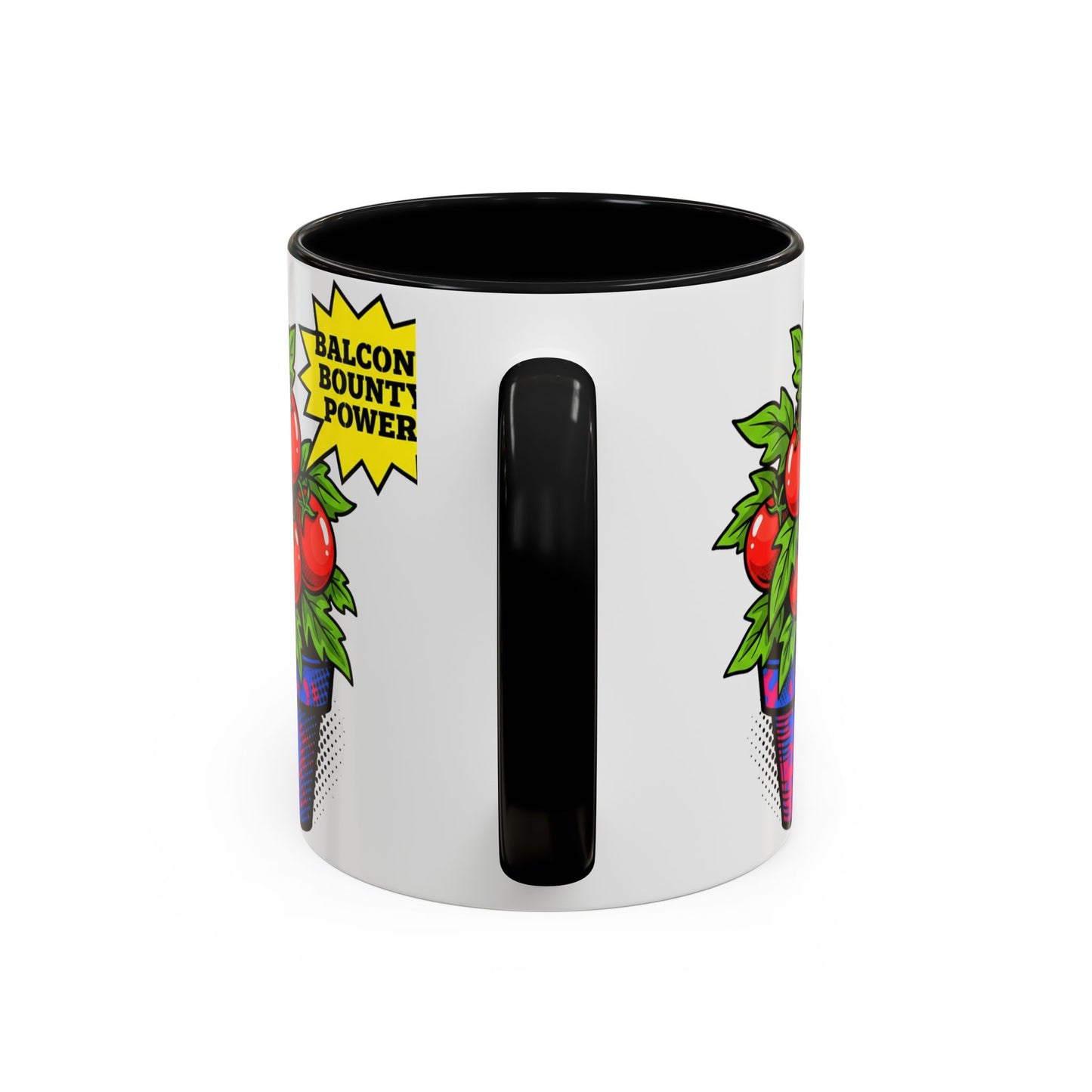 “Balcony Bounty Power!” Coffee Mug – Tomato Plant Garden Accent Mug