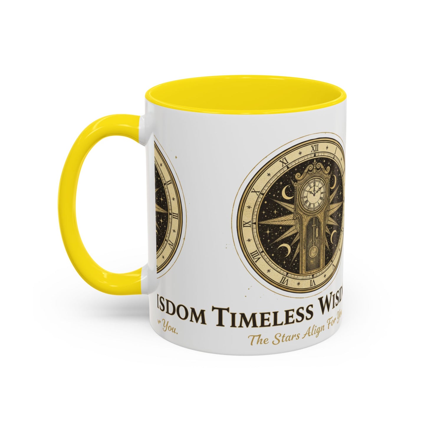 Vintage Celestial Clock Ceramic Coffee Mug | Timeless Wisdom Gift
