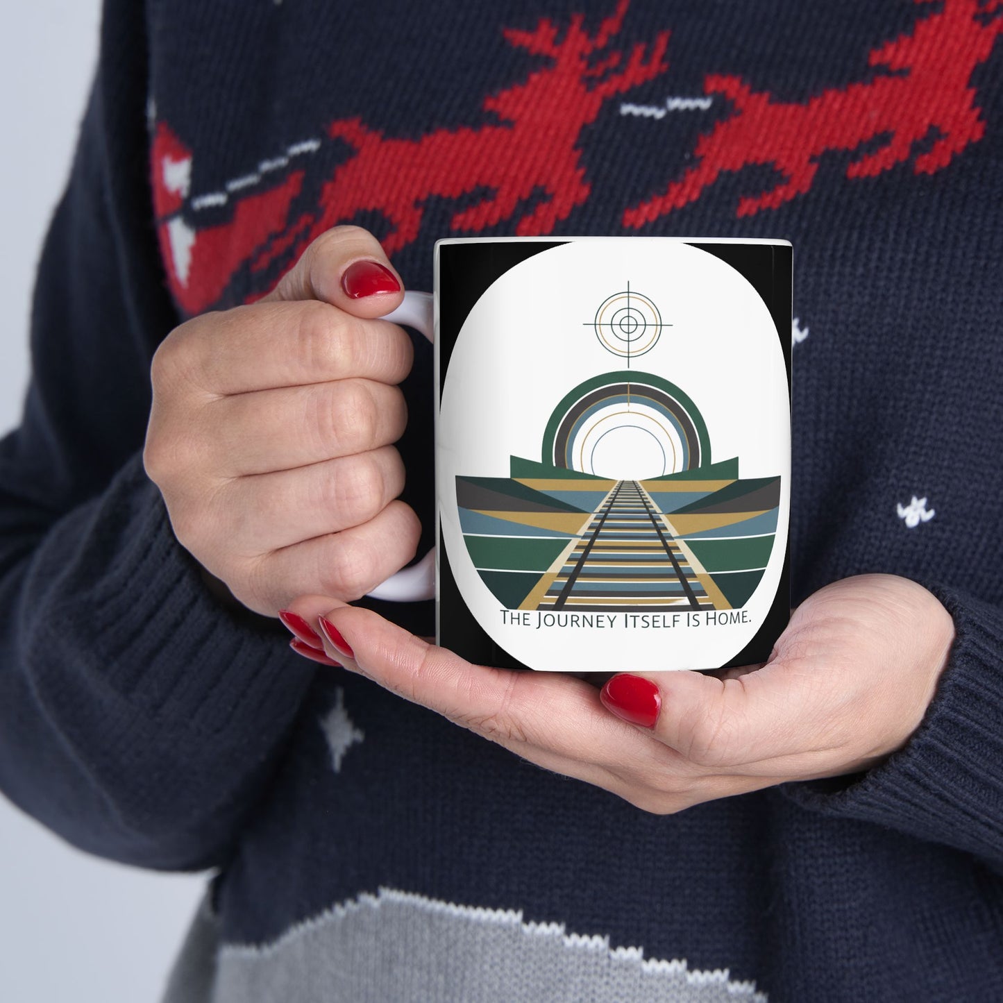 Adventure Path Ceramic Mug  “The Journey Leads You Home” Inspirational Coffee Mug