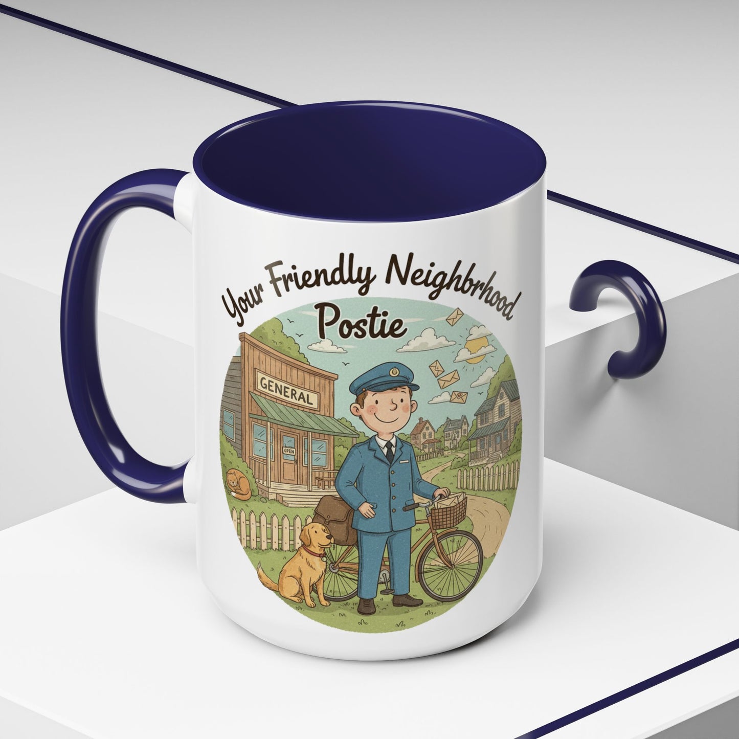 Cozy Neighborhood Coffee Mug Vintage Bike & Cottage Ceramic Accent Mug
