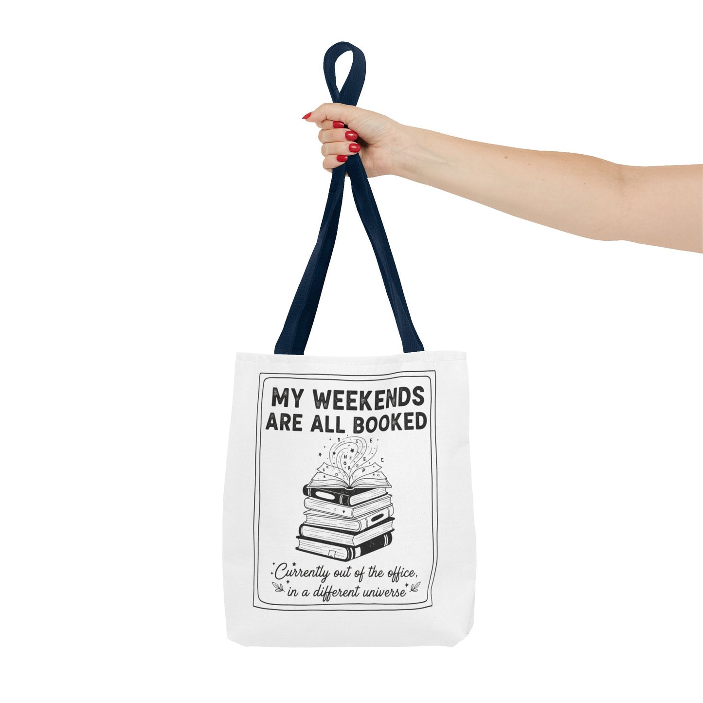 My Weekends Are All Booked Tote Bag | Funny Book Lover Gift | Bibliophile Aesthetic Canvas Bag | Literary Out of Office Tote