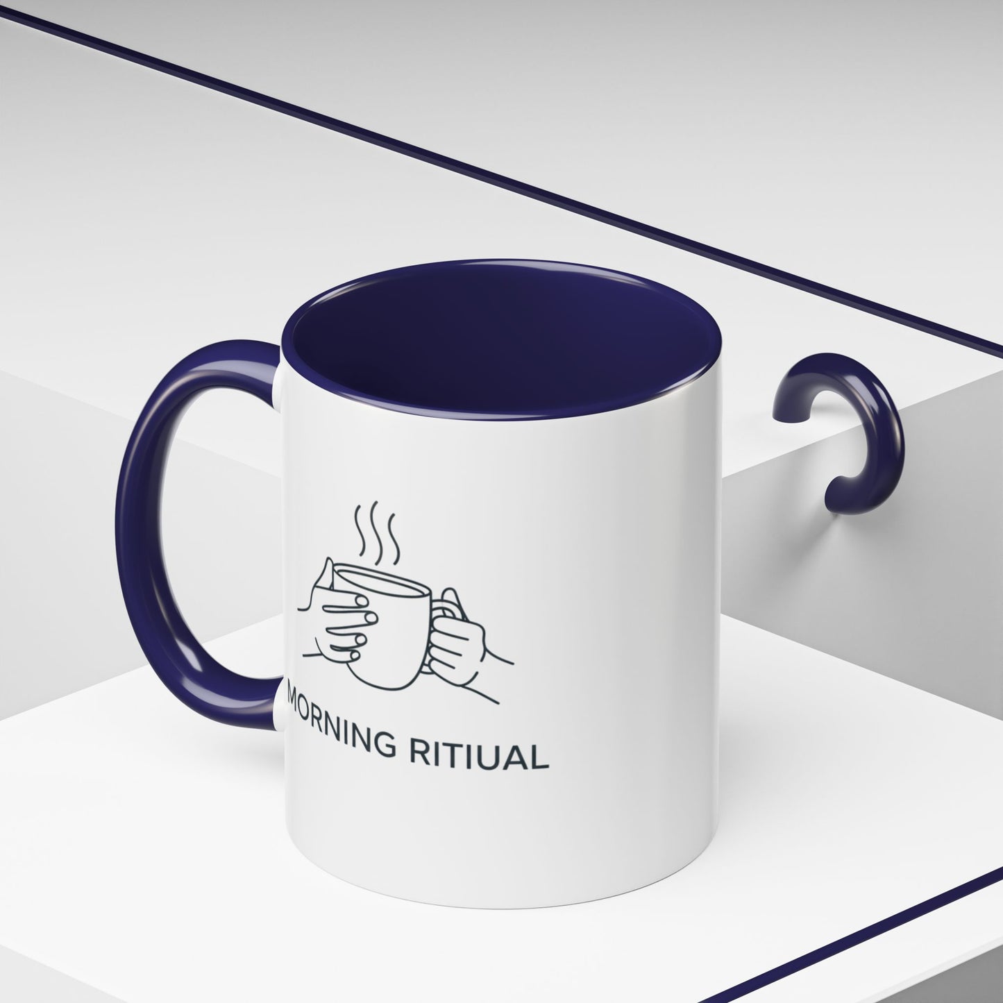 “Morning Ritual” Ceramic Coffee Mug, 11oz Accent Cup