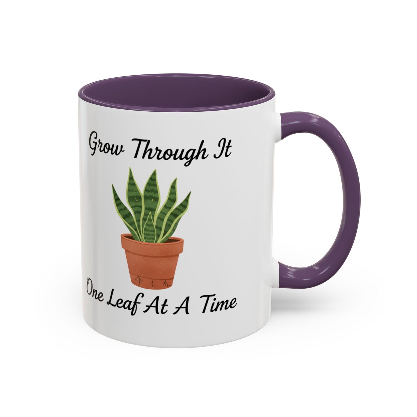 Grow Through It Coffee Mug “One Leaf At A Time” Plant Lover Ceramic Accent Mug