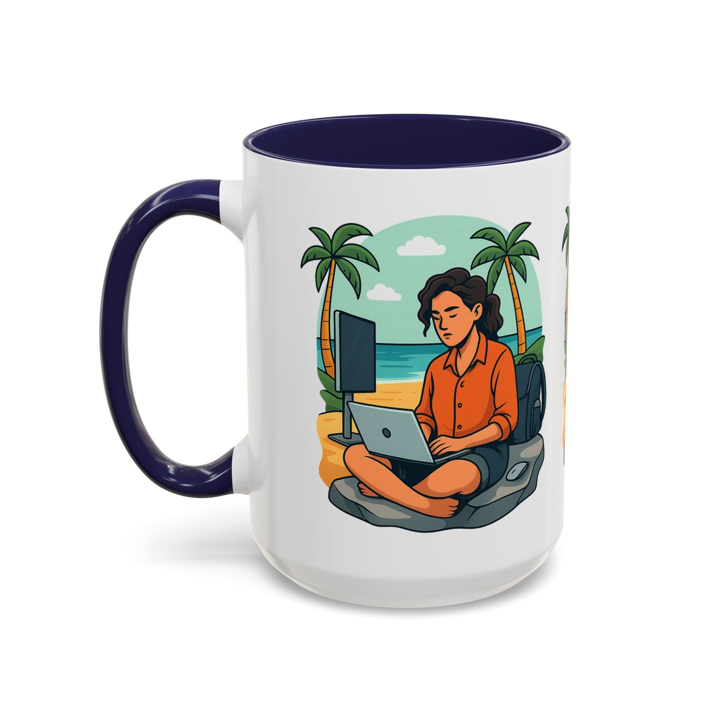 “Be Beautiful” Black-Trim Ceramic Coffee Mug