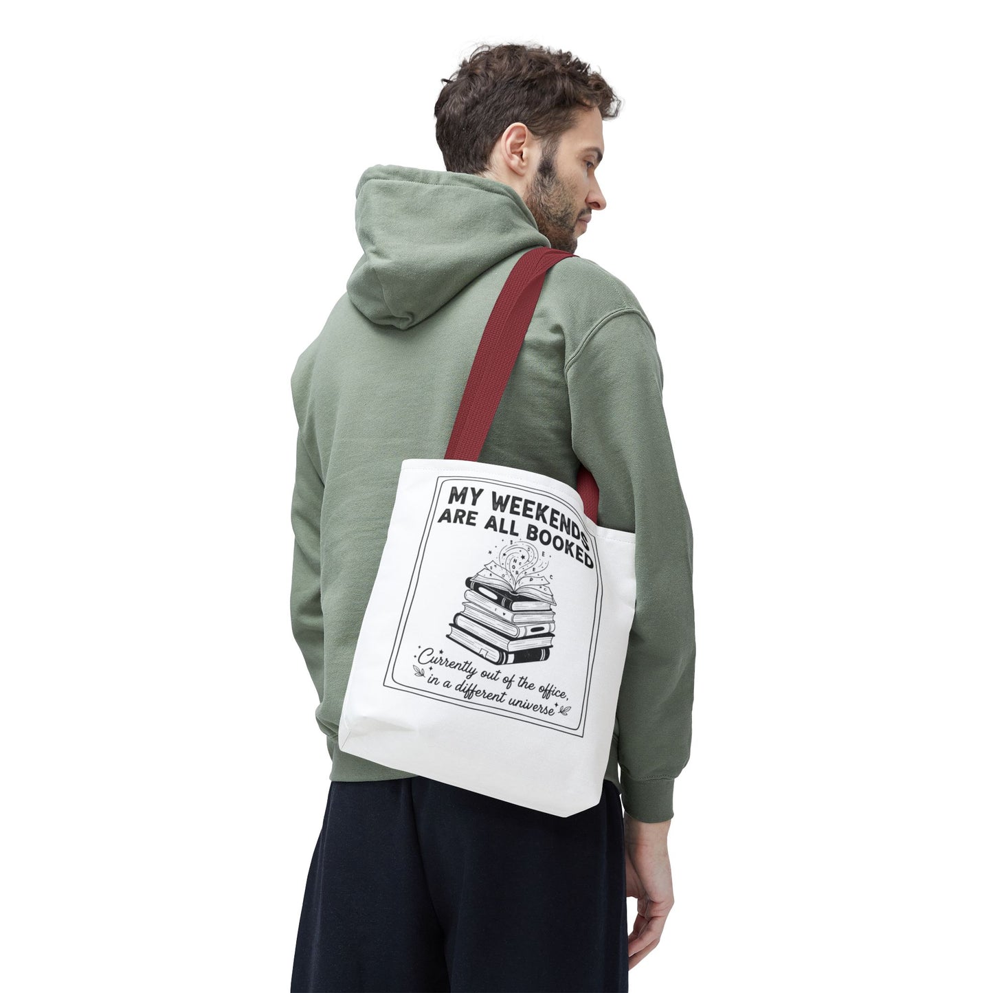 My Weekends Are All Booked Tote Bag | Funny Book Lover Gift | Bibliophile Aesthetic Canvas Bag | Literary Out of Office Tote