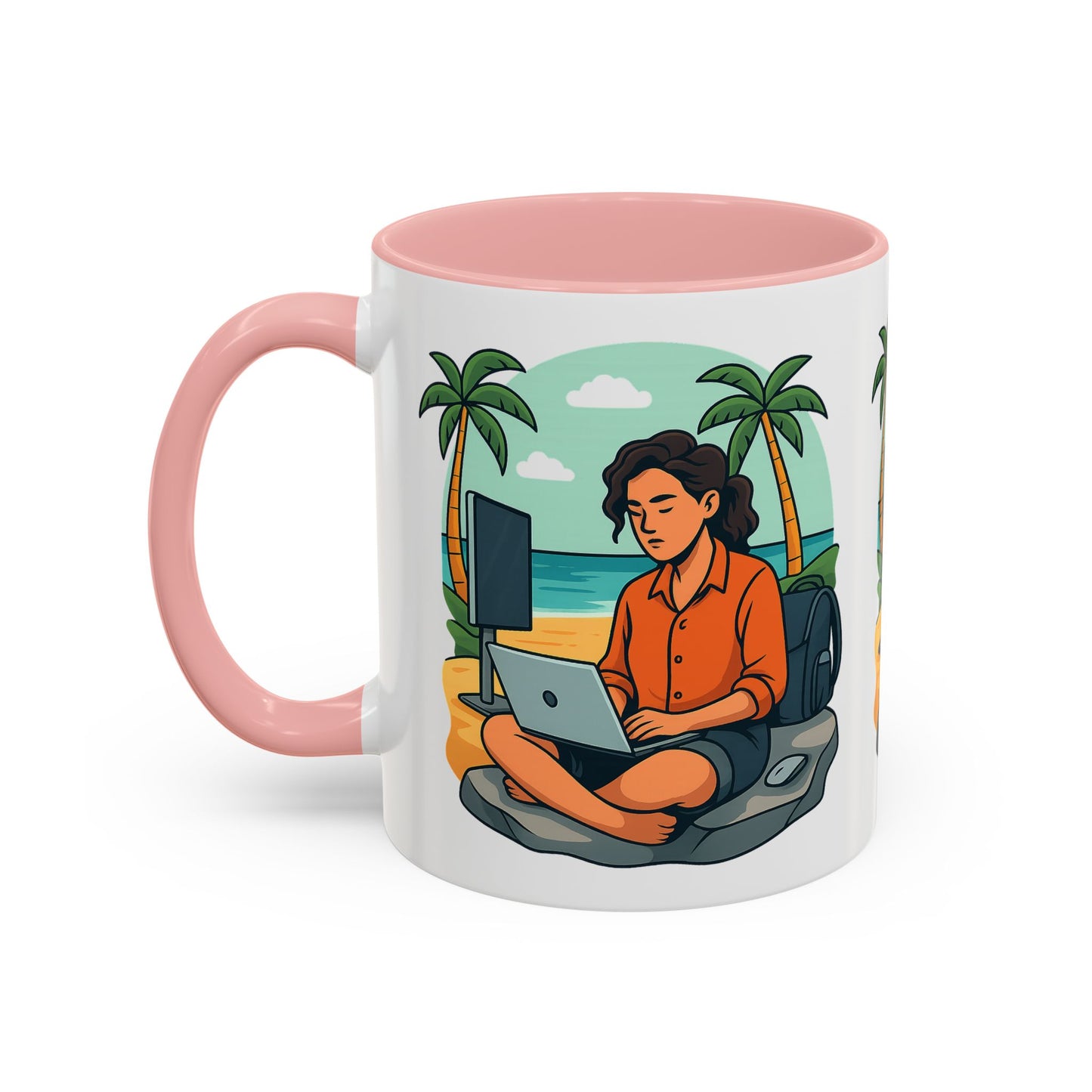 “Be Beautiful” Black-Trim Ceramic Coffee Mug