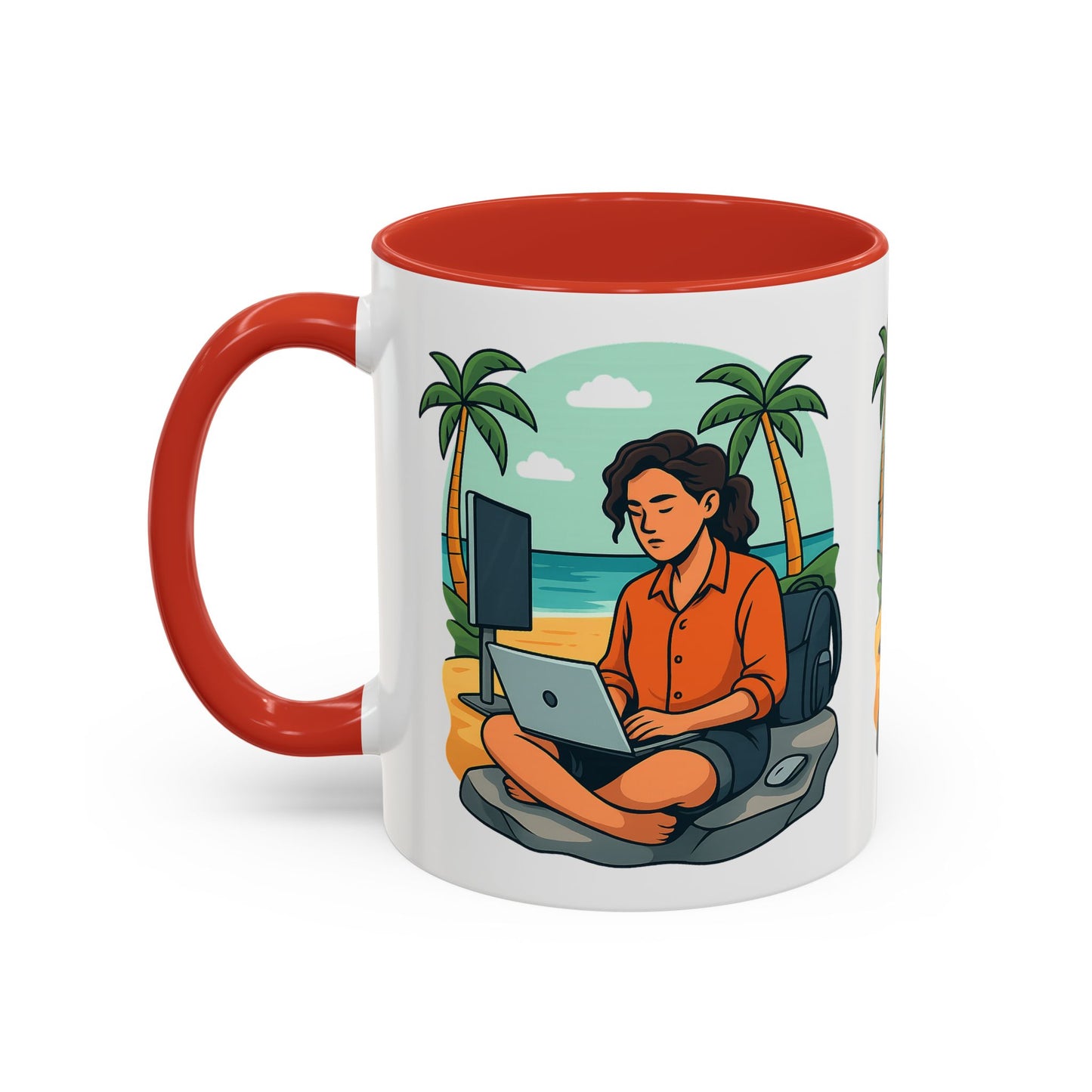 “Be Beautiful” Black-Trim Ceramic Coffee Mug
