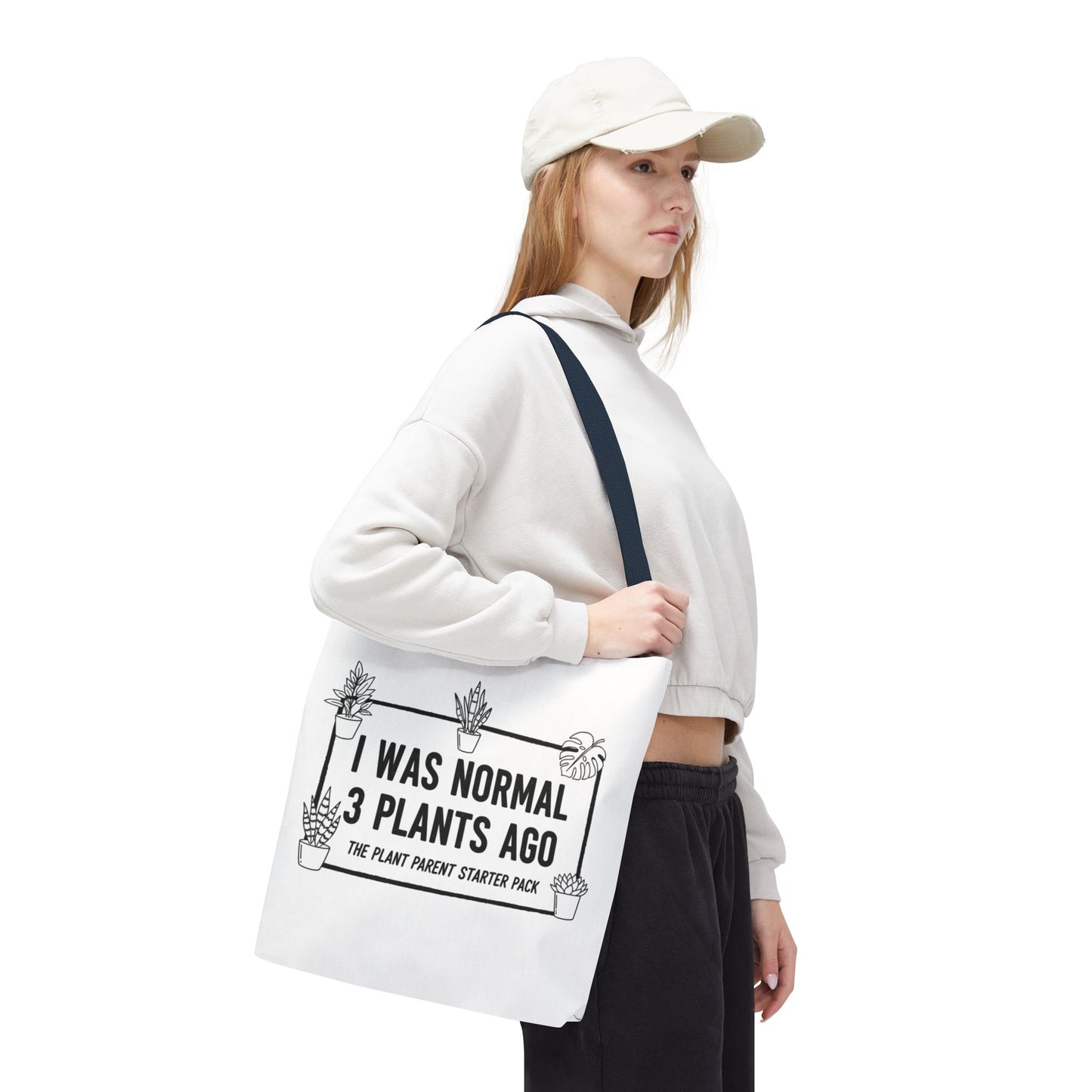 Funny Plant Parent Canvas Tote Bag | I Was Normal 3 Plants Ago Gift
