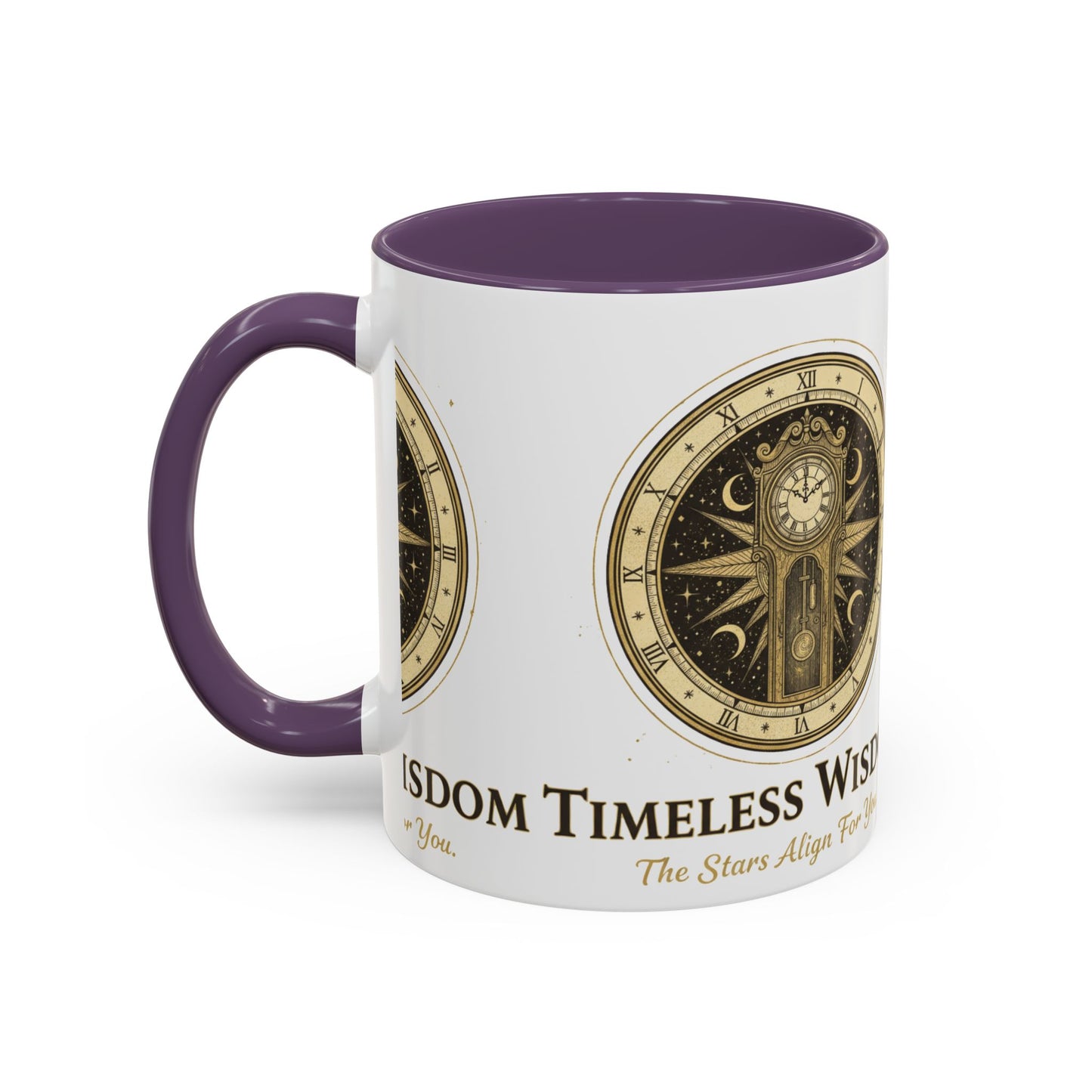 Vintage Celestial Clock Ceramic Coffee Mug | Timeless Wisdom Gift