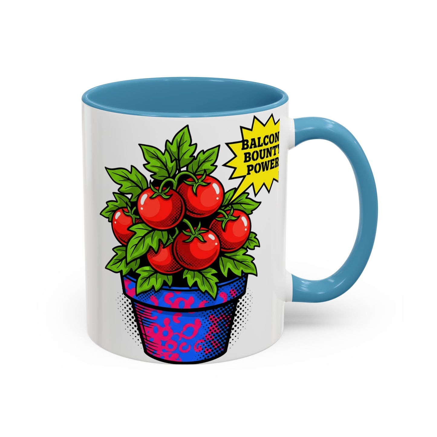 “Balcony Bounty Power!” Coffee Mug – Tomato Plant Garden Accent Mug
