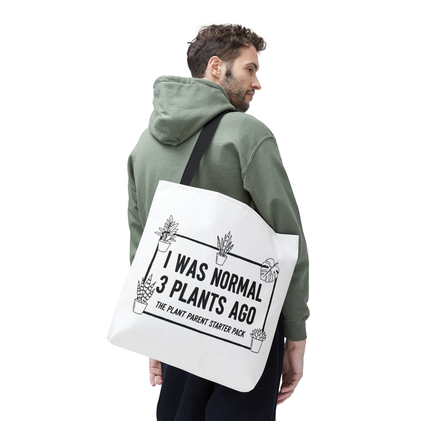Funny Plant Parent Canvas Tote Bag | I Was Normal 3 Plants Ago Gift